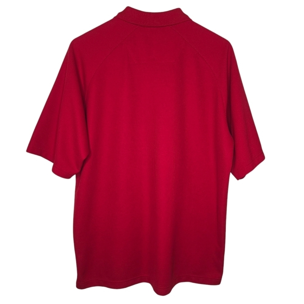 Antigua Mens Red Ohio State Buckeyes Waffle Knit Golf Polo Shirt Size Large - Picture 2 of 9